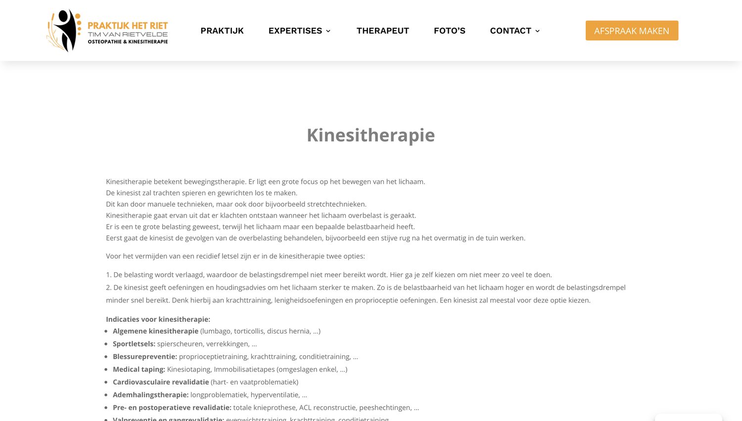 Oude pagina kinesitherapie